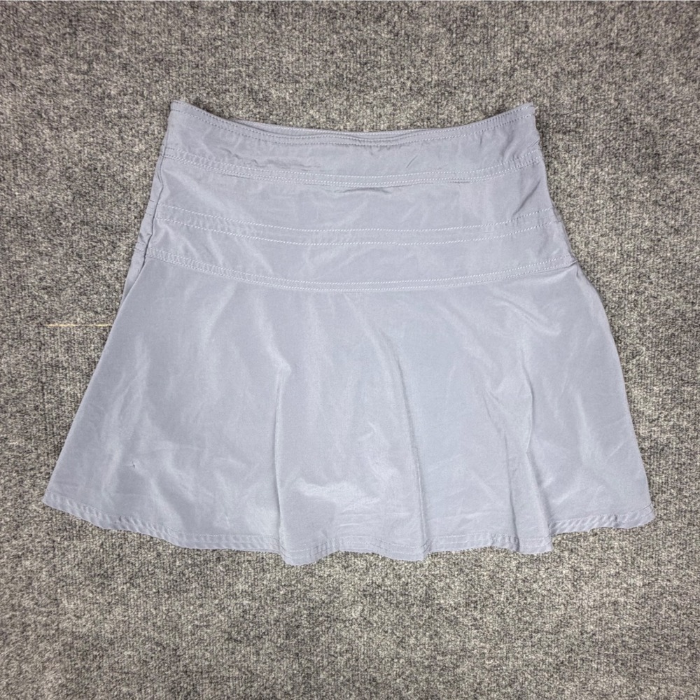 Athleta Gray Blue Athletic Skort Zipper Pocket Size 2 983365